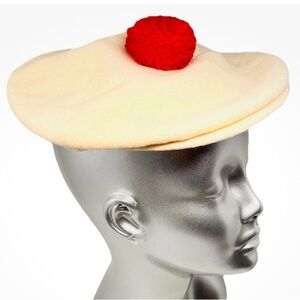 Women’s Beret Bib Style DeLuxe Imported French Body 100% Wool Beige Beret